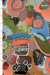 Abstract Dots Flowers Colorful Digital Printed Fabric